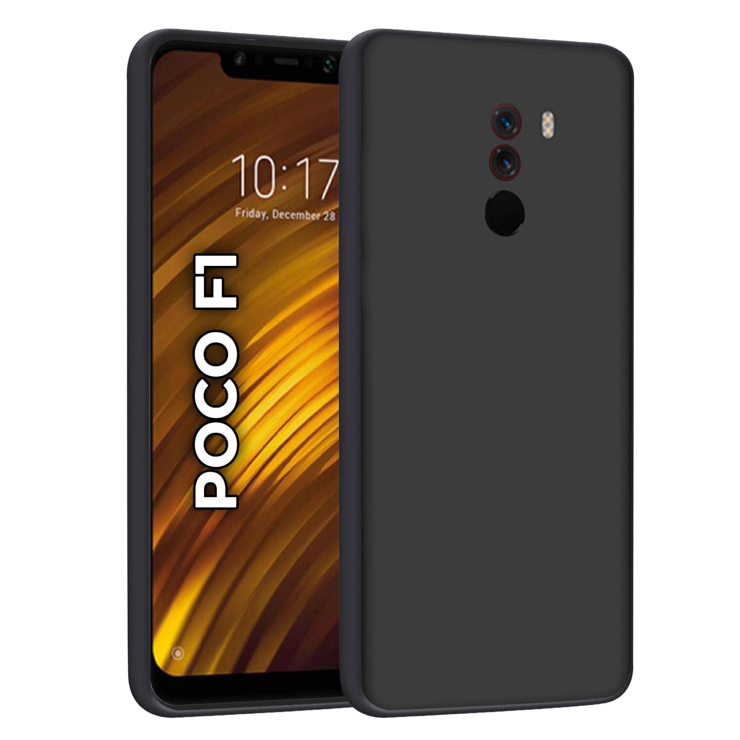 HELLO ZONE Rubber Exclusive Matte Finish Soft Back Case Cover for Xiaomi Poco F1 - Black