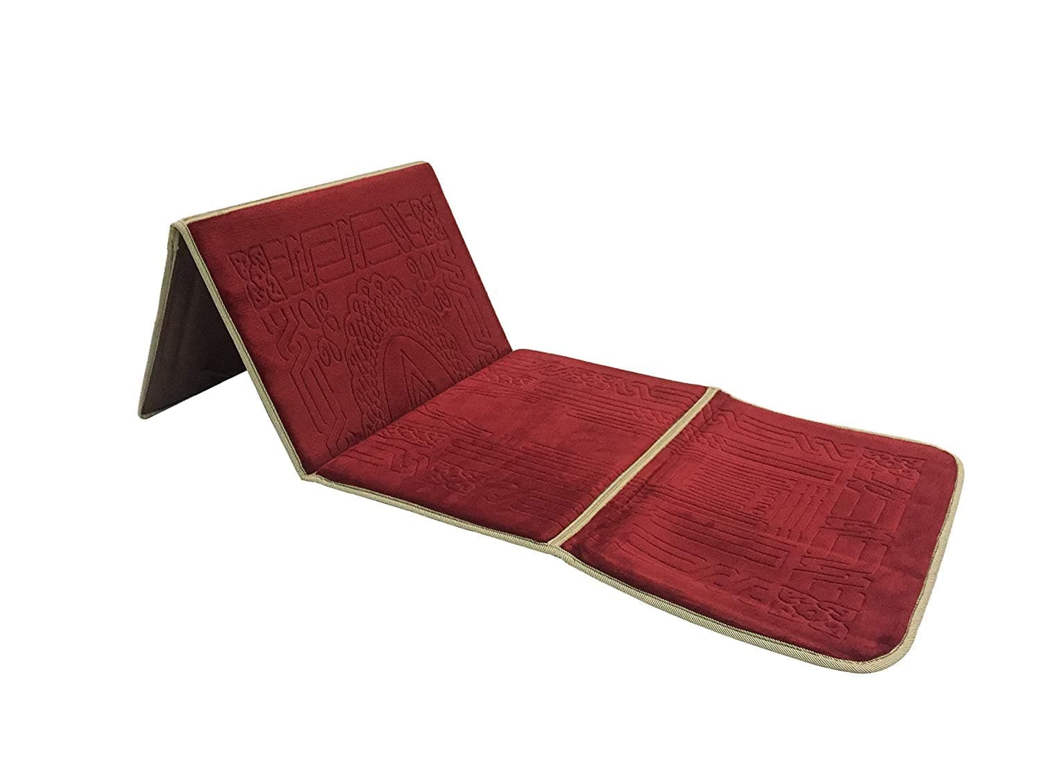 2-In-1 Foldable Prayer Mat and Backrest (Red)