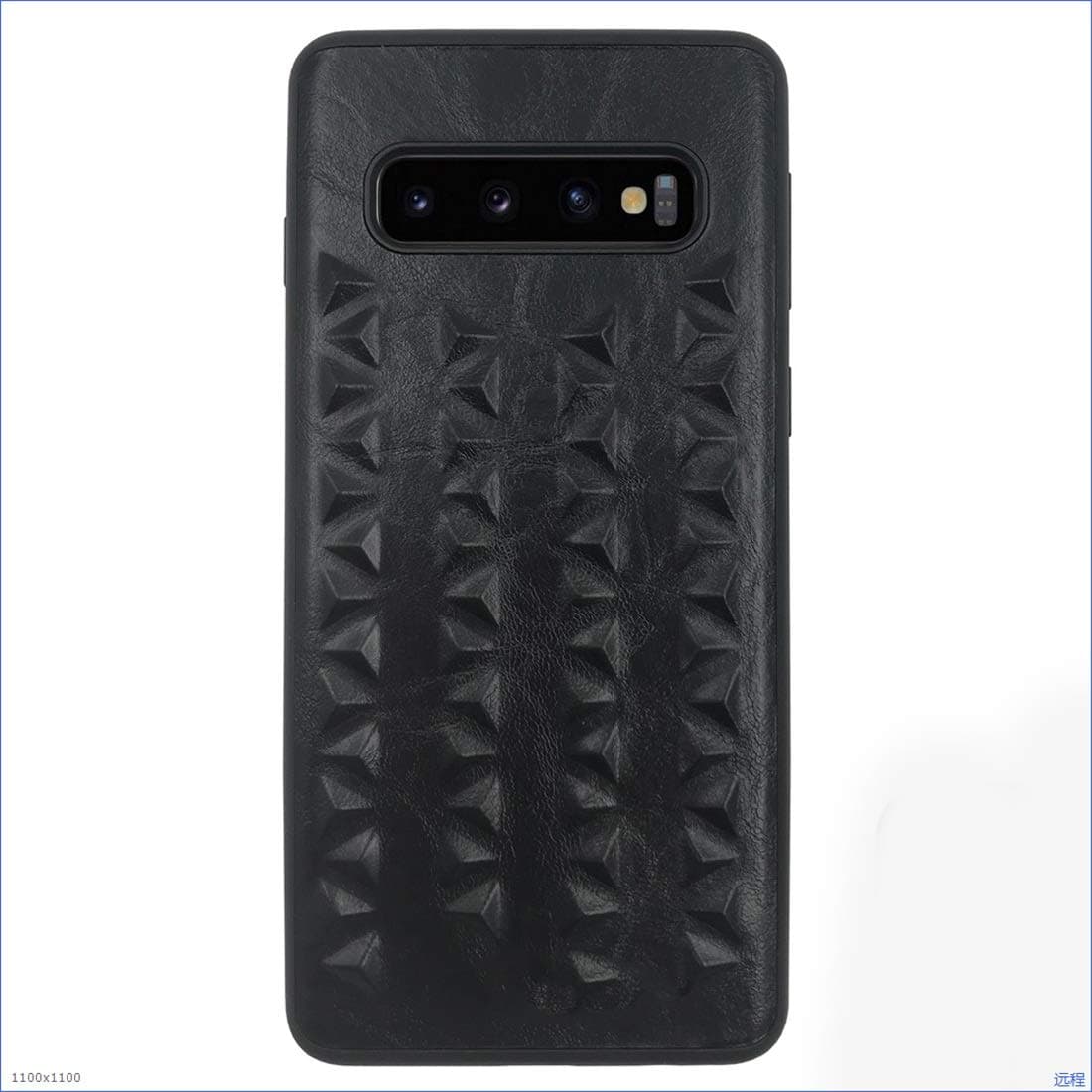 GLXC ADC For Galaxy S10 MANJAZ Series 3D Embossed Pattern Protective Case(Black) (Color : Black)