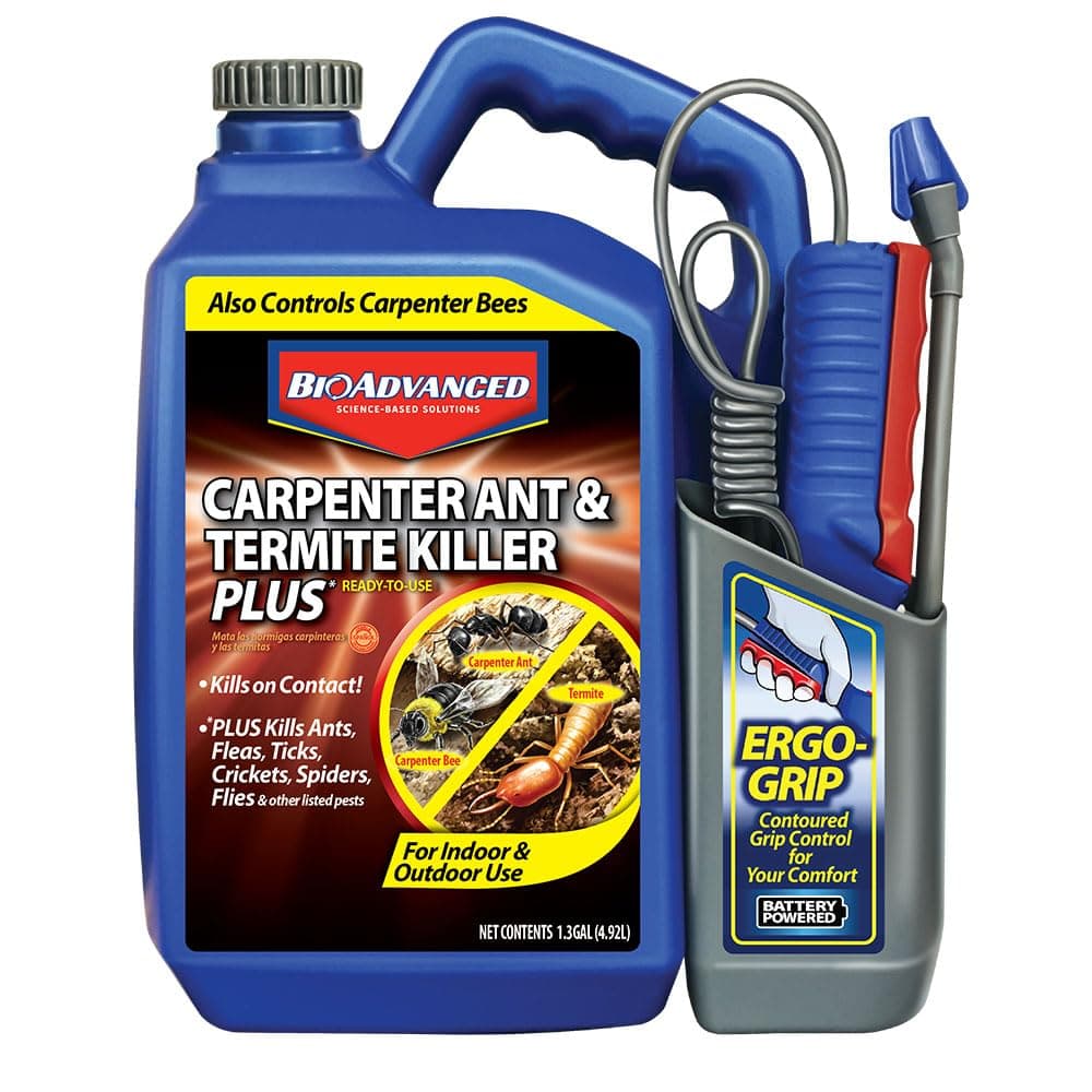 BioAdvanced Carpenter Ant & Termite Killer Plus (Carpenter Ant Killer), Battery Powered Sprayer, 1.3 Gal