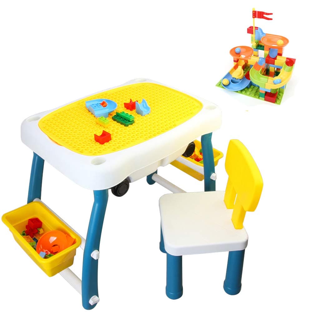 2 in 1 Building Block Sensory Table with Storage Set