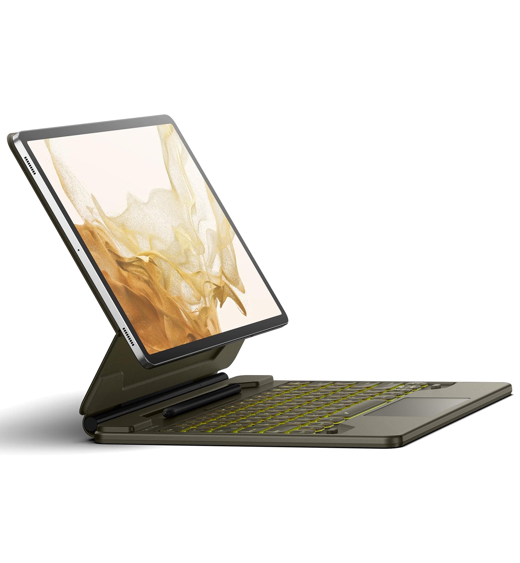 Dexnor for Samsung Galaxy Tab S10+ Plus/S9+ Plus/S9 FE+ Plus/S8+ Plus/S7+ Plus/S7 FE Case with Keyboard 12.4" Magic Style Floating Cantilever Magnetic Stand Trackpad Backlit S Pen Holder - Brown