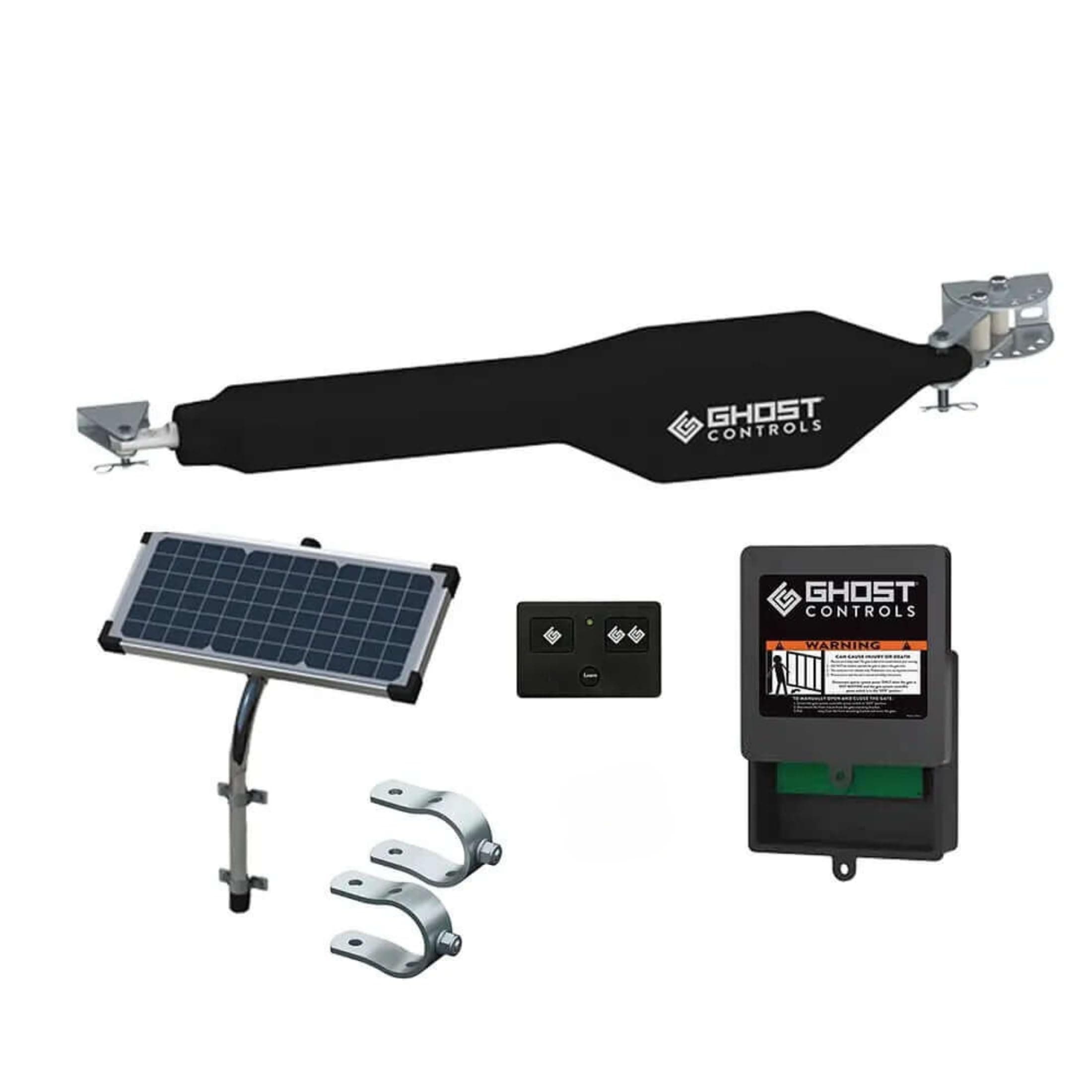 Ghost Controls TSS1XP Heavy-Duty Solar Single Automatic Gate Opener Kit for Swing Gates Up to 20 Feet (ft.)