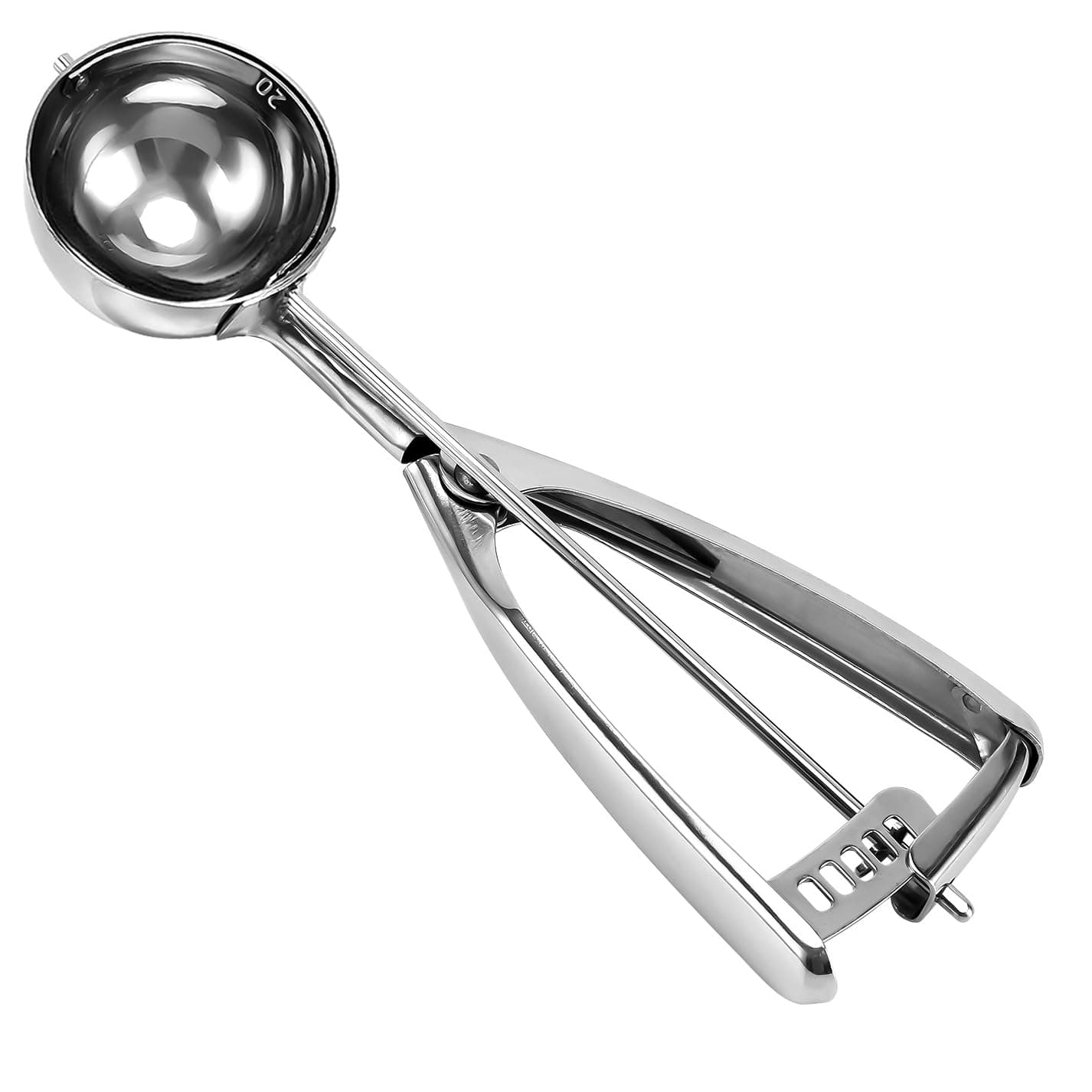 Large Cookie Scoop. 3 Tbsp Cookie Scoops for Baking, Cookie Dough Scoop, Cupcake Scoops, 2 3/32 inches / 53 mm Ball, 18/8 Stainless Steel, Secondary Polishing
