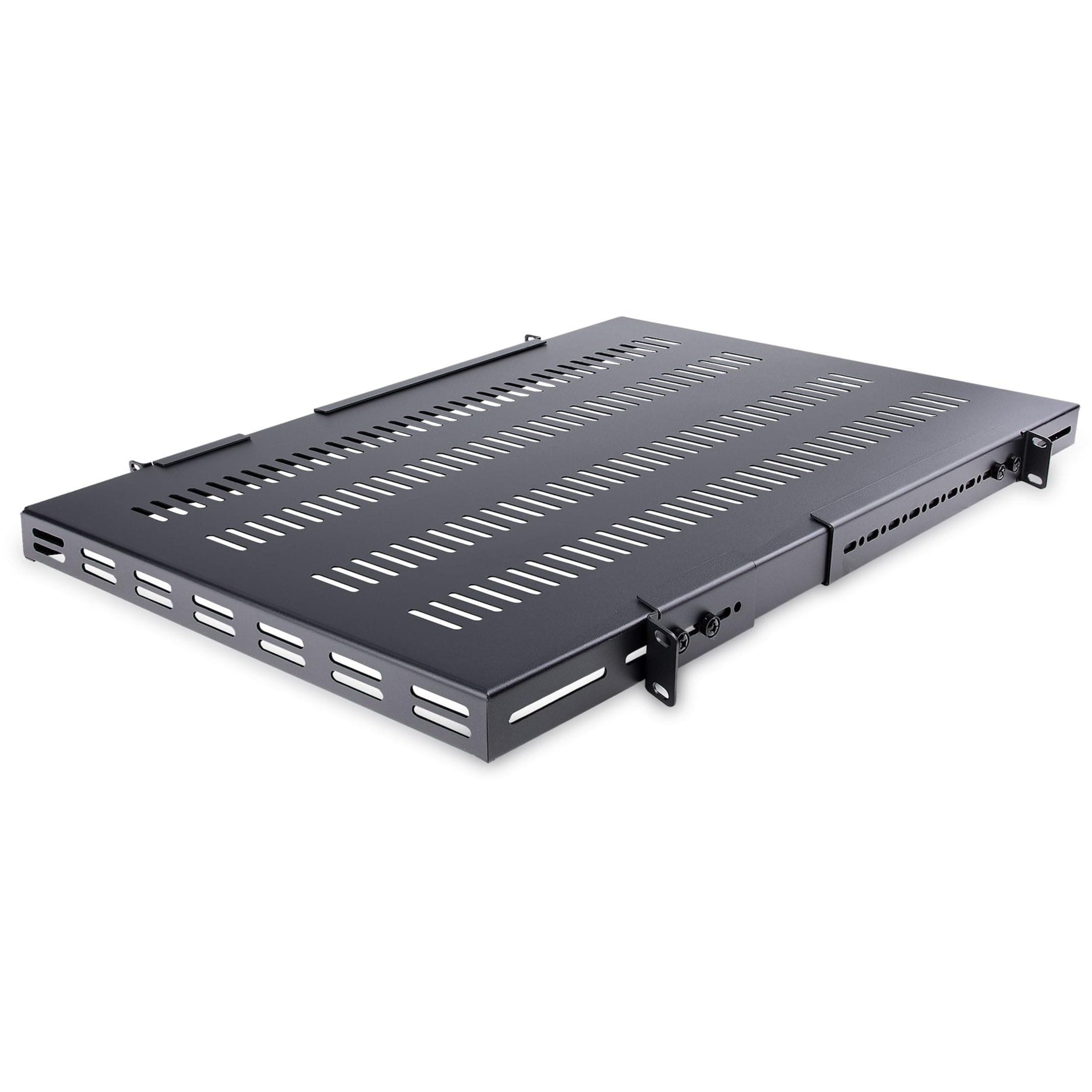 StarTech.com 1U 4-Post Adjustable Vented Server Rack Mount Shelf - 330lbs(150 kg) - 19.5 to 38in Adjustable Mounting Depth Universal Tray 19" AV/ Network Equipment Rack - 27.5in Deep (ADJSHELFHDV)