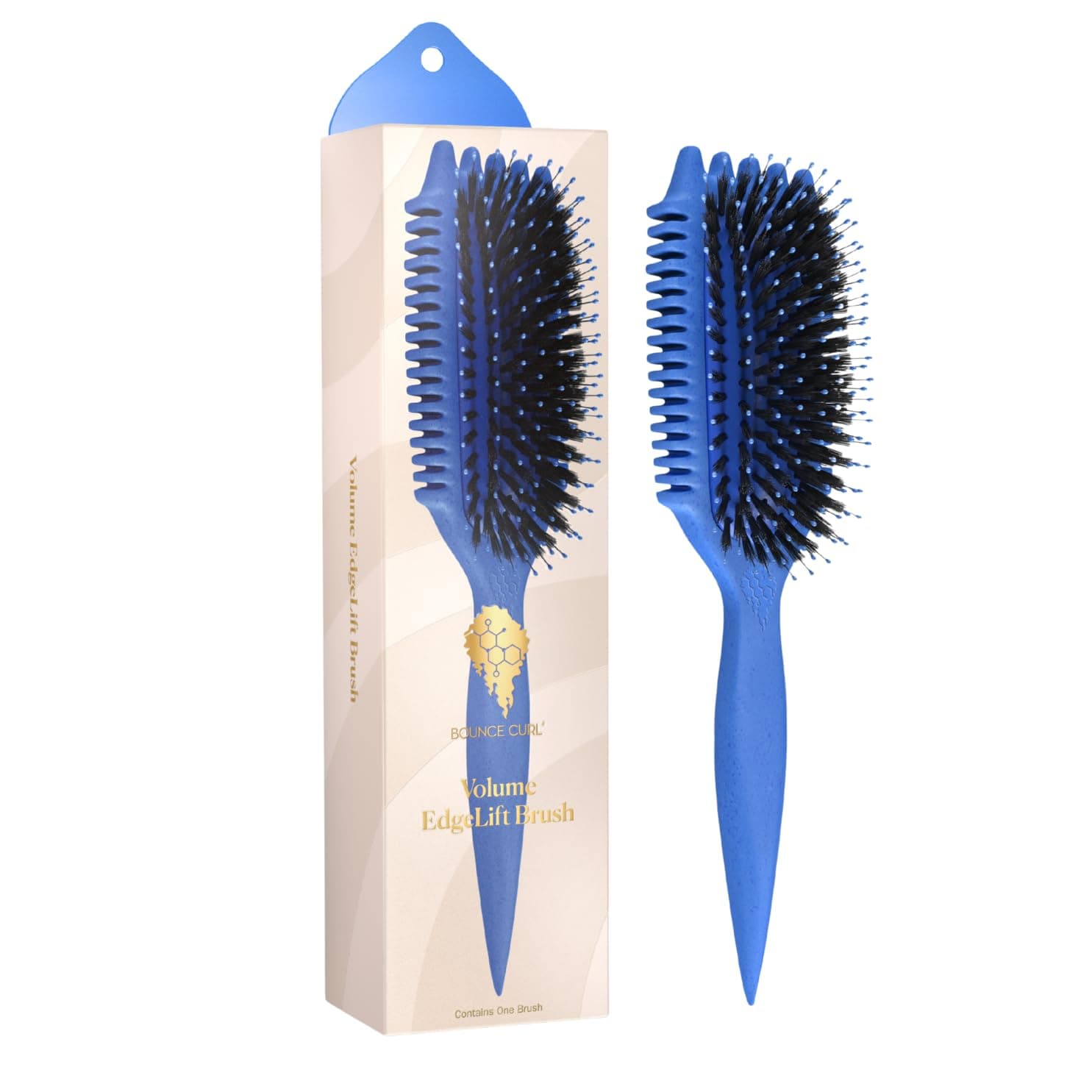 Bounce Curl Volume EdgeLift Brush, 5-in-1 Tool for Volumized, Defined Curls, Waves & Coils - Blue
