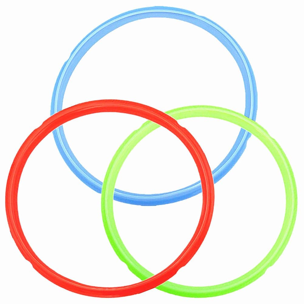 Silicone Sealing Ring Color Coded Sweet Savory Rings for 6 qt 5 Quart Instant Pot Models Rubber Gasket Pressure Cooker Replacement Parts (3 Pack - Red/Green/Blue)
