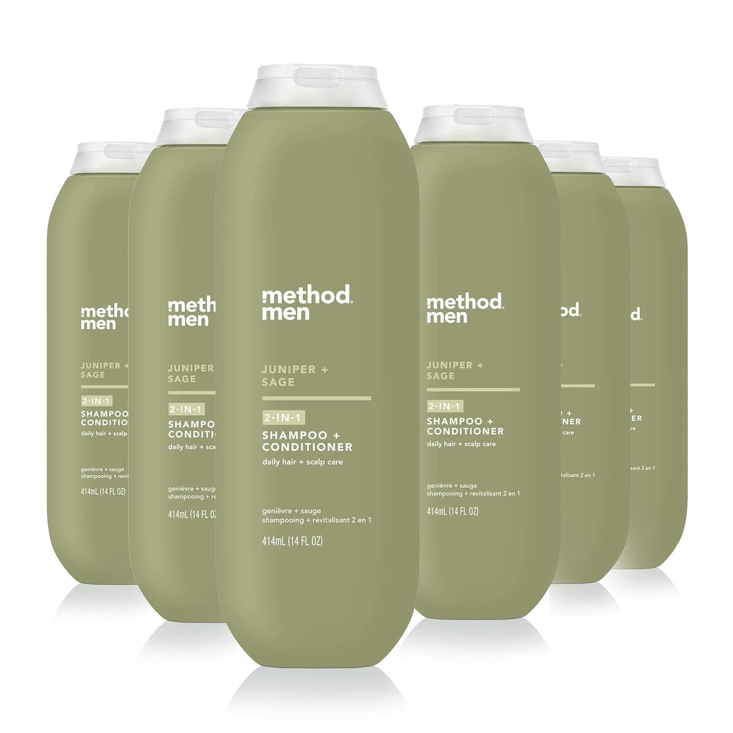 Method Men 2-in-1 Shampoo + Conditioner; Juniper + Sage; Pack Of 6; Juniper & Sage; 6 Count