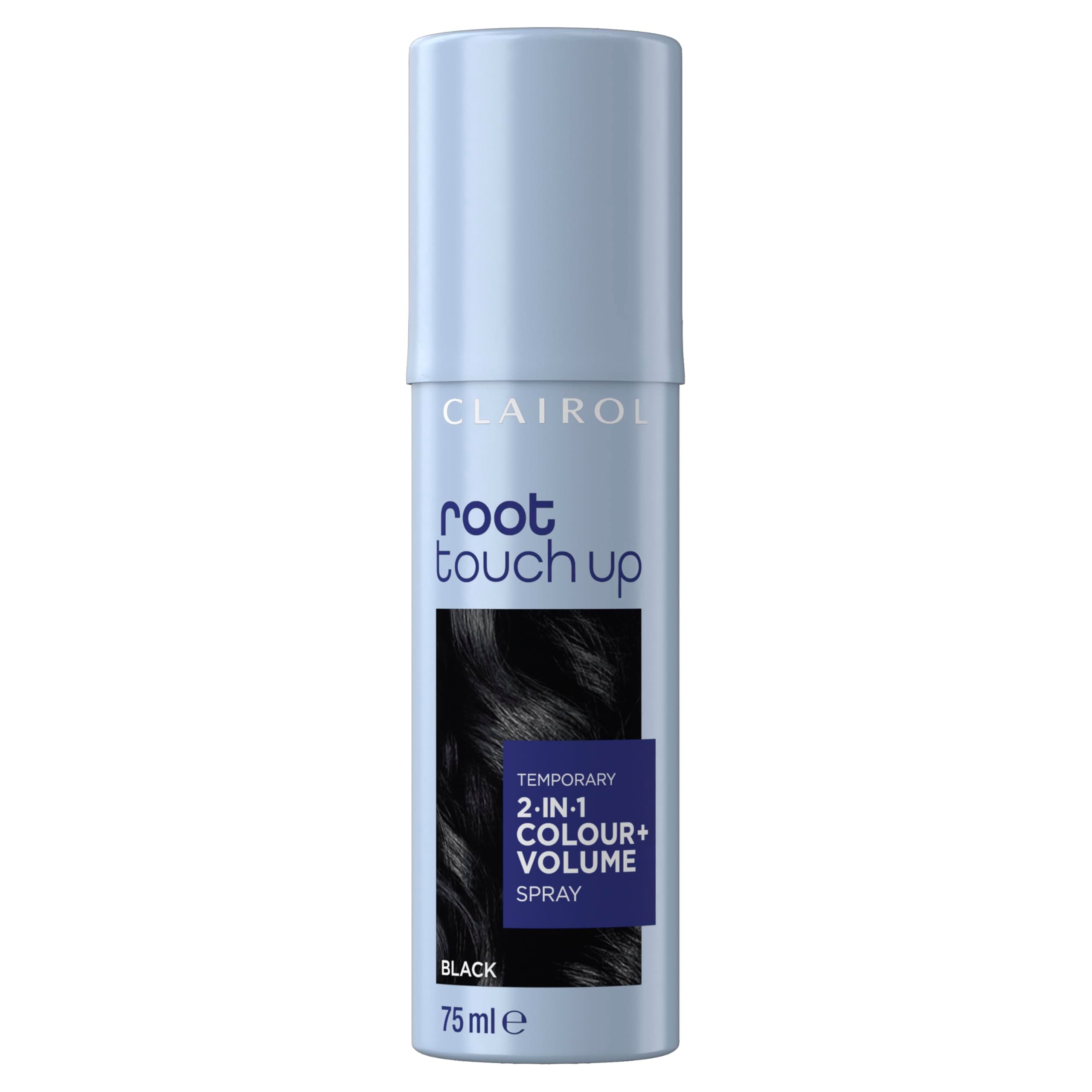 root touch up color + volume 2 in 1 spray black, 75ml