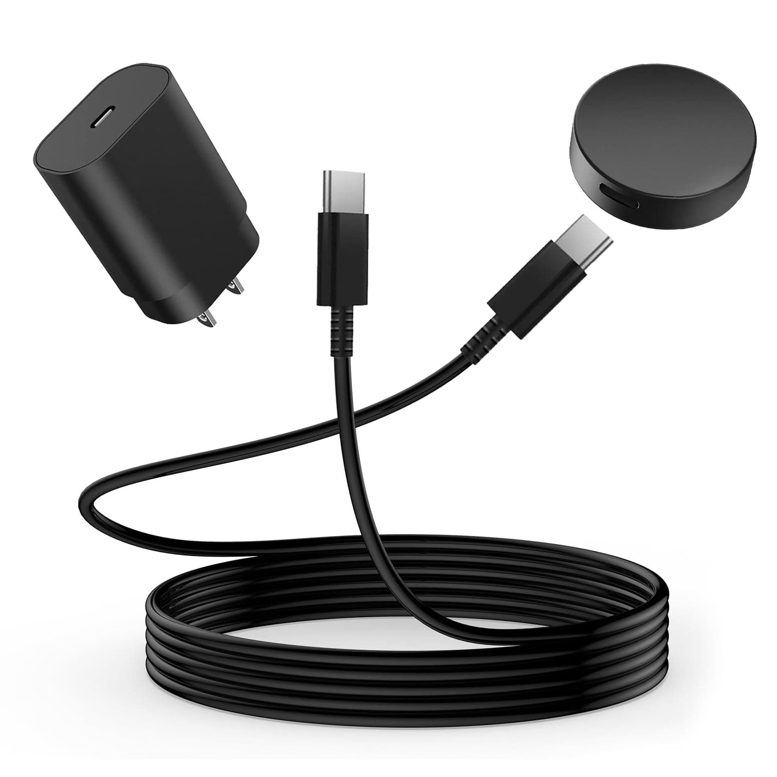 2-in-1 Dual USB-C Fast Charging Cable for Samsung Galaxy Watch 7/FE/6/5/4 & S25 S24 S23 Ultra, 25W PD Power Cord with Magnetic Watch Charger, Braided Type-C Travel Cable for Samsung Ecosystem