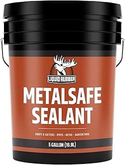 MetalSafe Sealant - Metal Roof Waterproof Membrane Coating and Corrosion Protection, Solar Resistant, Indoor and Outdoor Use, Easy to Apply, 5 Gallon, Black