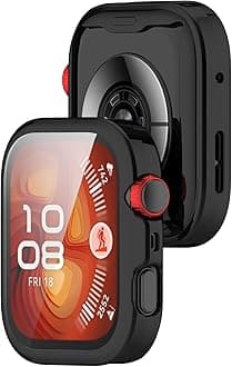 Disscool Case Cover Compatible with Huawei Watch Fit 4 Protector Covers, Soft Anti Drop TPU Replacement Protective Cases Smart Watch Accessories(Black)