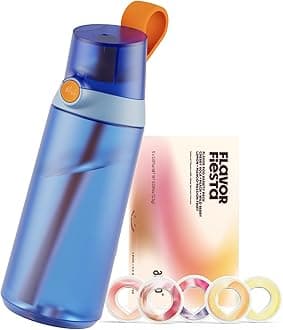 air up® water bottle (21oz) Click original starter set with pods in 5 flavors | drinking bottle with sugar-free flavoring | dishwasher-safe, BPA-free (Dolphin Blue)