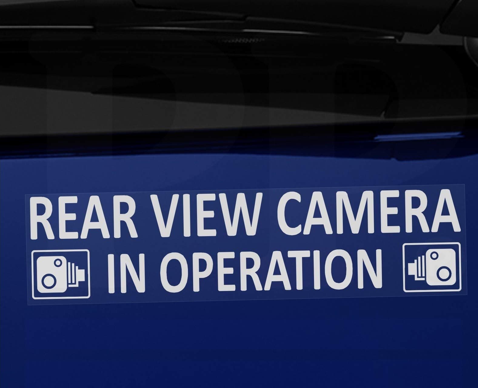 1 x VC20E Rear View Camera in Operation Sign Warning Sticker Security Decal Safety Label 200x50m CCTV Car Van Lorry Taxi Mini Cab Go Pro Dashcam Tinted Windows White Outside External