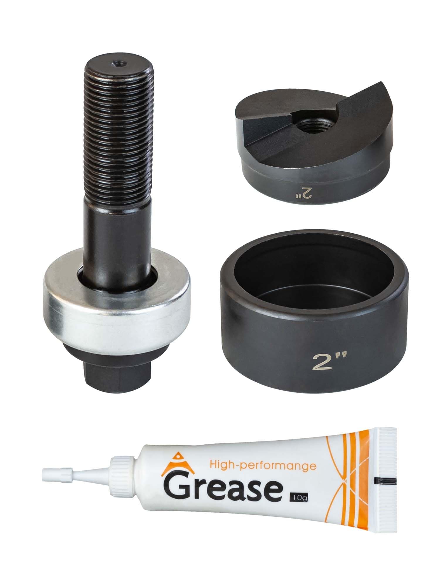 2" Conduit Knockout Punch Unit with Manual Draw Stud - 2.42" Actual Hole Size, Versatile Usage and Precise Punching Capability