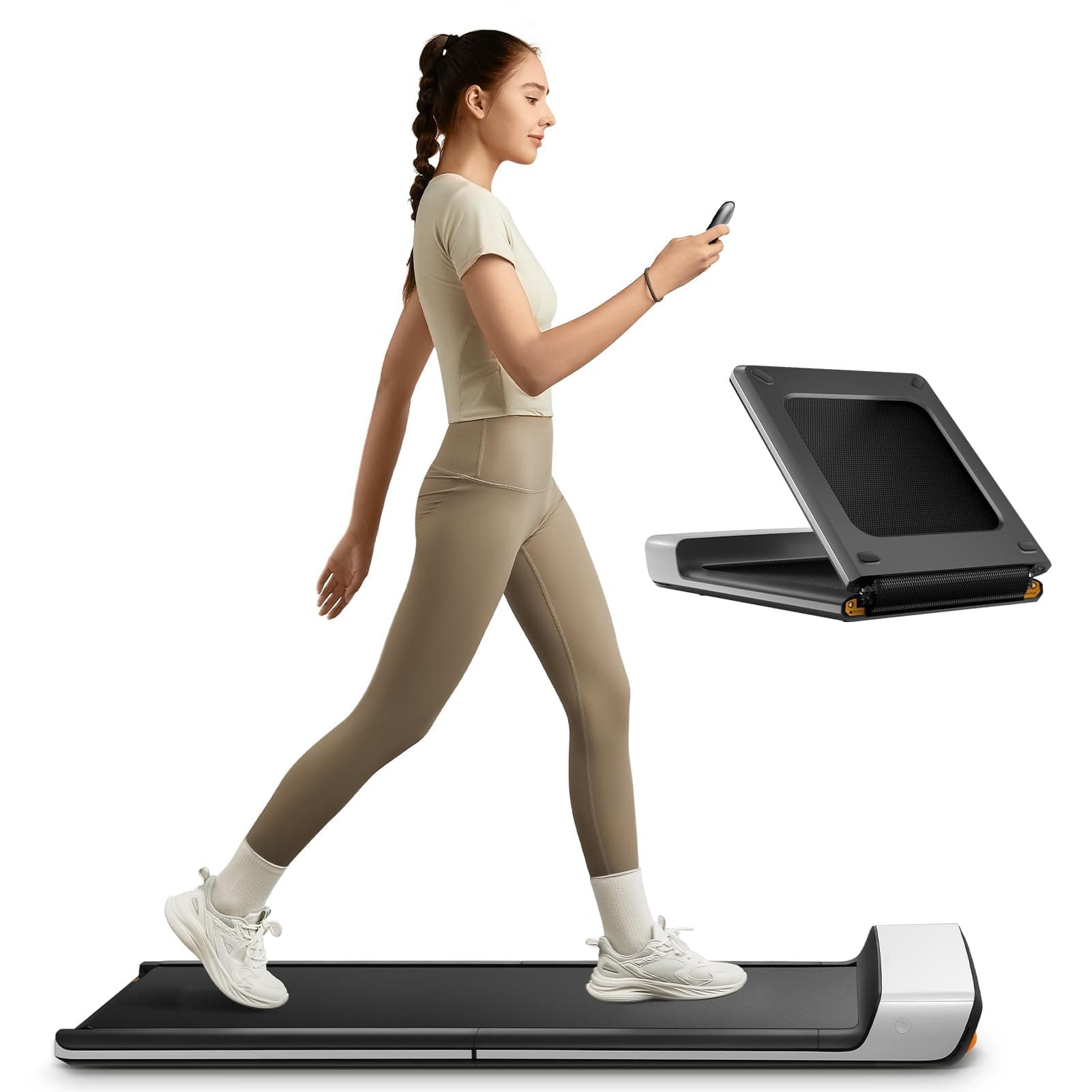 Foldable Walking Pad for Home Office, Under Desk Treadmill with Adaptive Speed Control, Compact Design for Small Spaces, No Assembly Needed