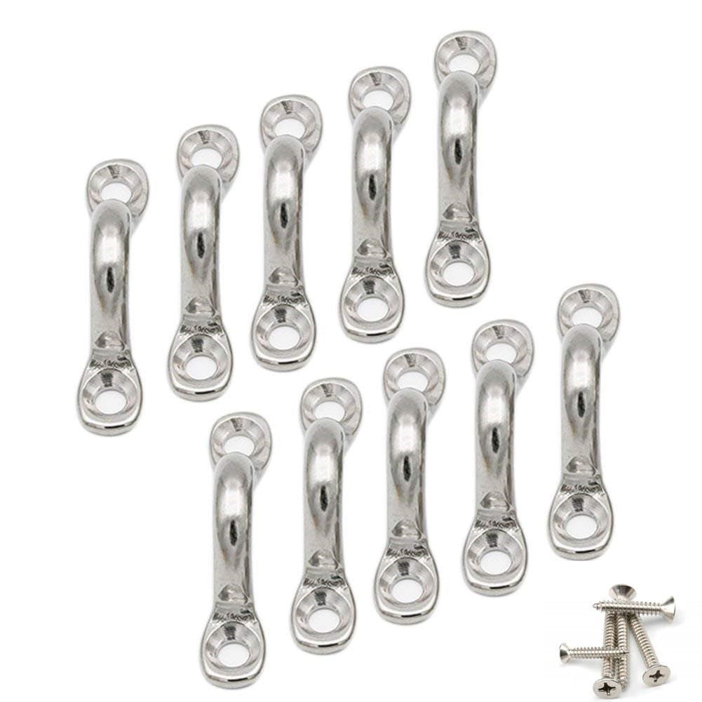 Tebery3/4-Inch Pad Eye Tie Down Kayak Deck Loops Stainless Steel Loop with Screws 10 Pack