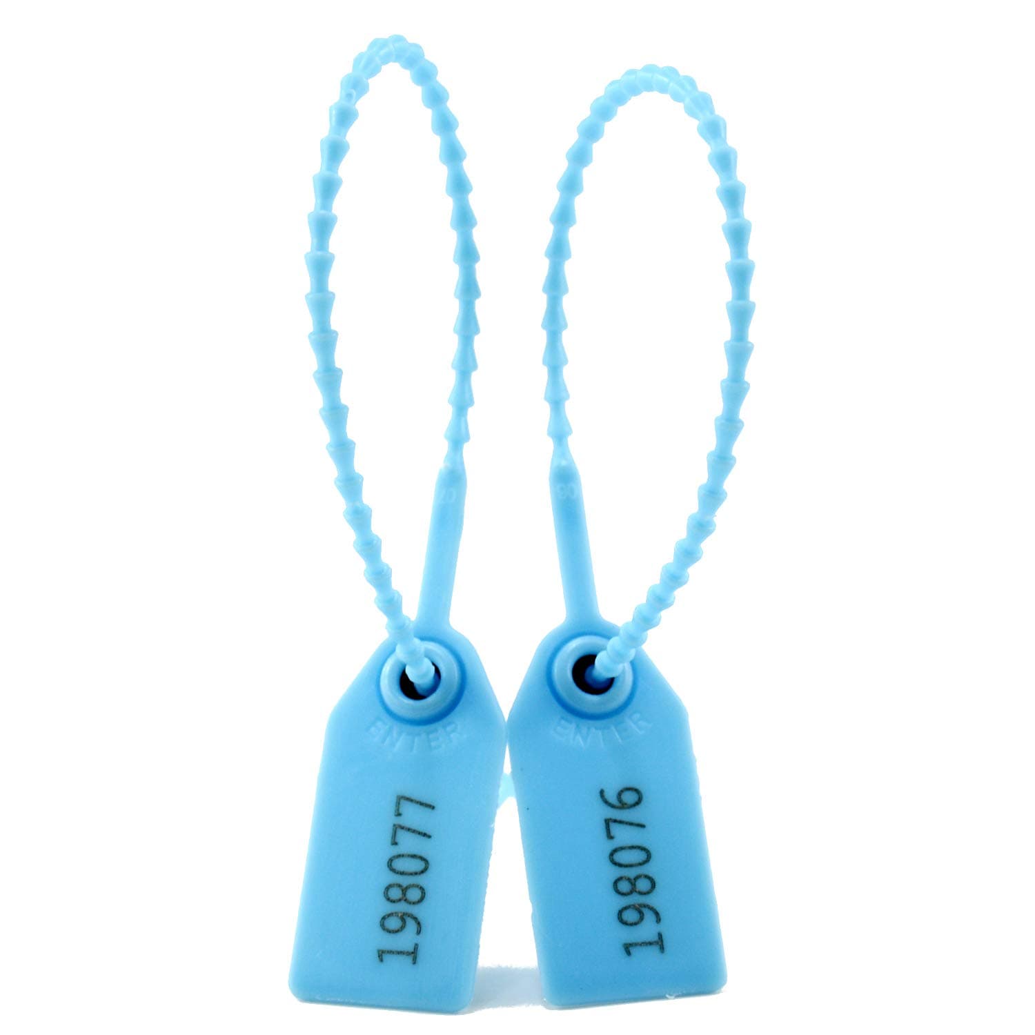 1000 Numbered Zip Ties, Plastic Fire Extinguisher Seals Tamper Proof Security Tags Self-Locking Pull Tite Labels 250mm (Light Blue)