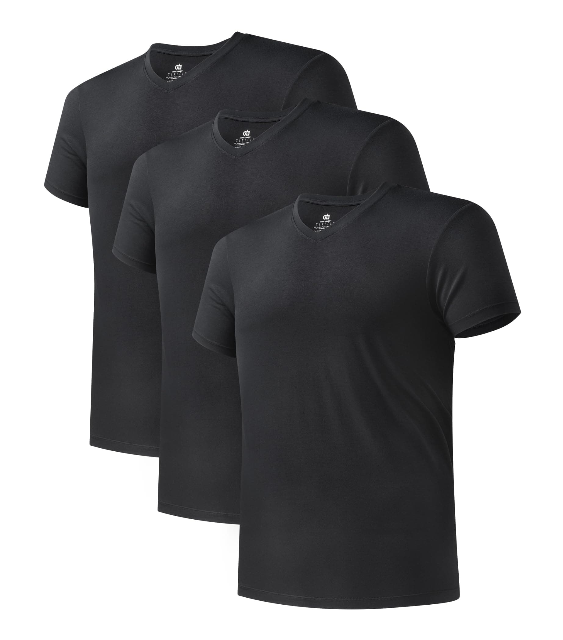 Men's Undershirts Micro Modal Ultra Soft T-Shirts Stretch Moisture-Wicking Crewneck/V-Neck Tees for Men, 3-Pack