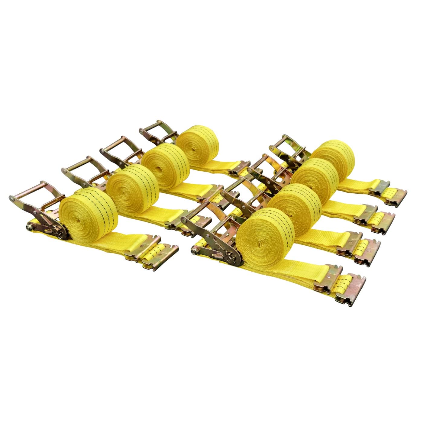 Cargo Control 8 Pack E-Track Ratchet Straps 2" x15' 4400LB Tie Down