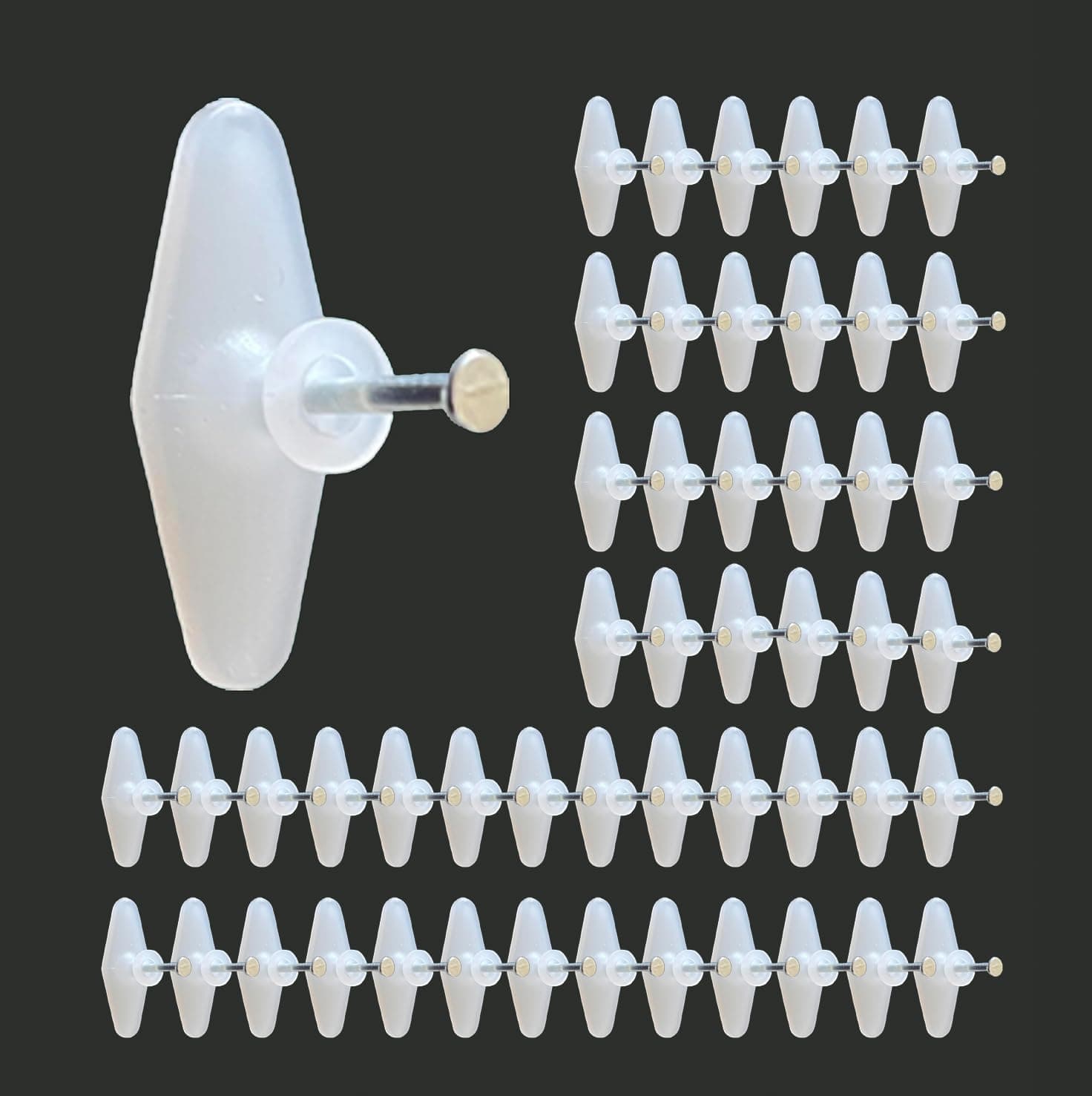 Jinka Nails (Regular Size, 50 Pieces) Wall hooks for hanging Photo frames, Clocks, Mirrors, keys, Decorative items, etc. Holds upto 3 Kgs. Wall Hooks for hanging strong - 50 Pieces Packet