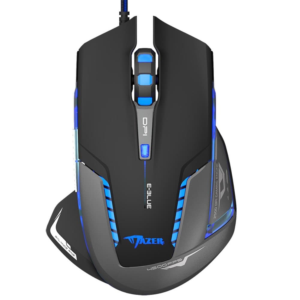 EMS600BKAA-NU E-3Lue E-Blue Mazer II EMS600 2500 DPI Blue LED Trendy Optical USB Wired Gaming Mouse