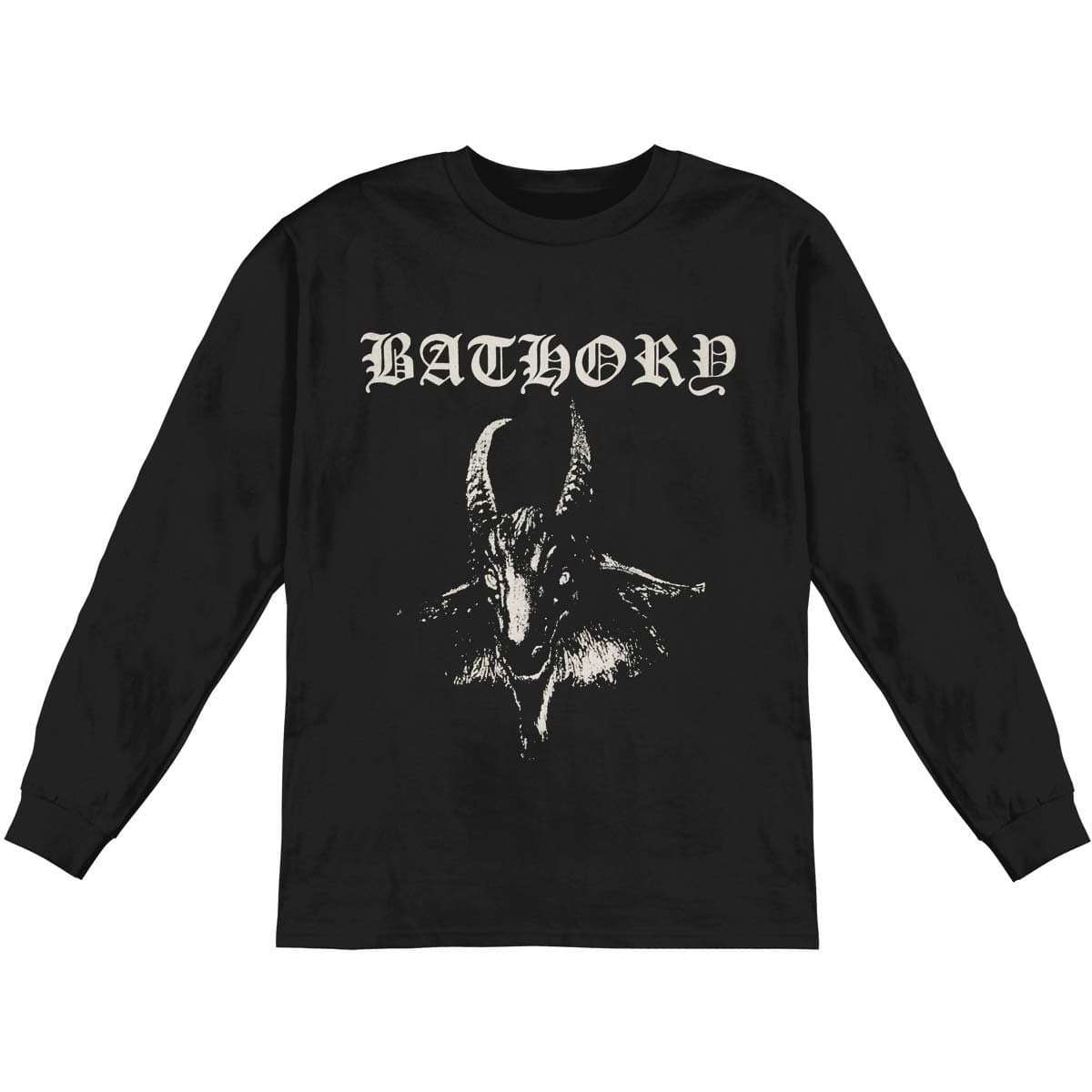 Bathory Men's White Goat Long Sleeve Black