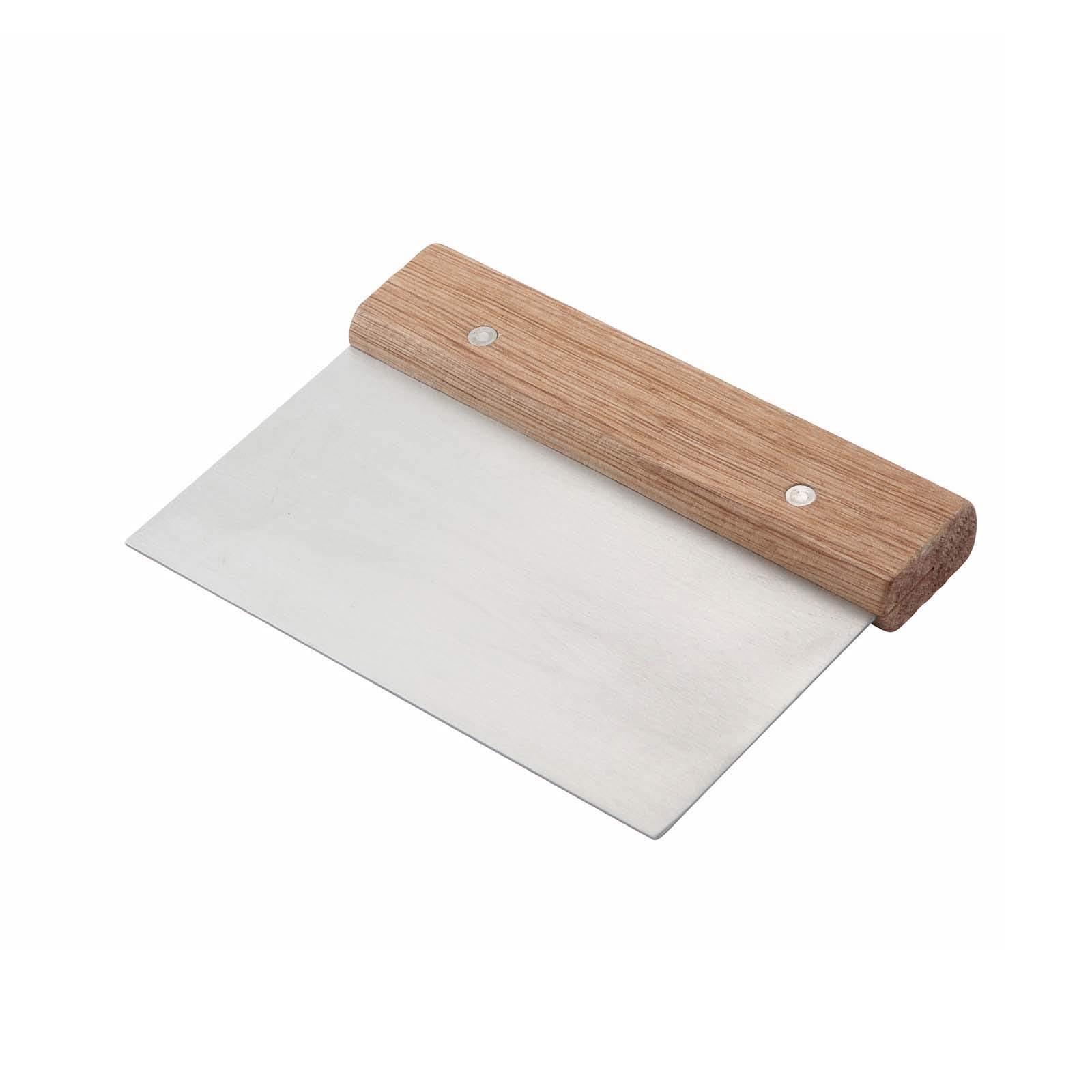 Winware Stainless Steel Dough Scraper with Wood Handle