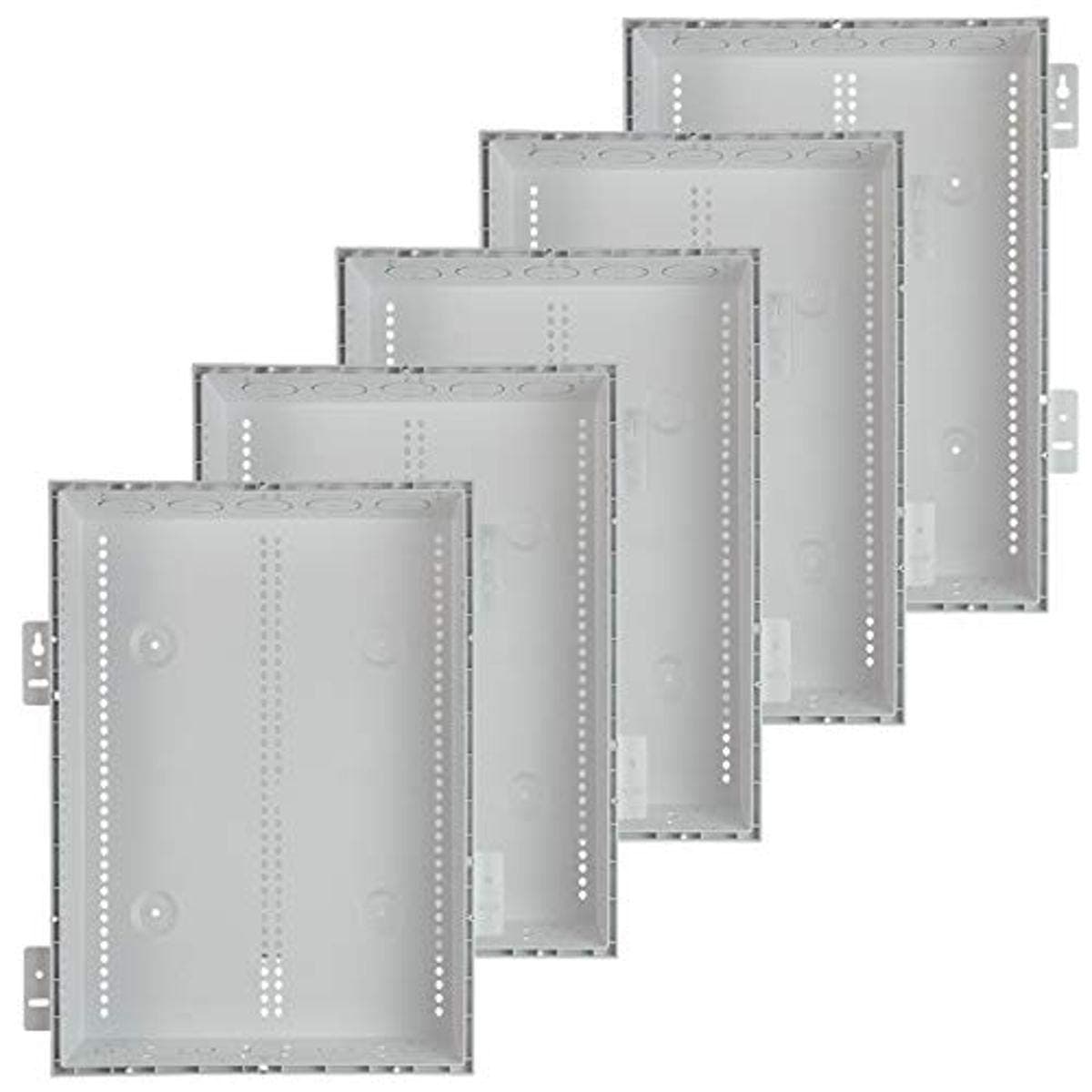 On-QLegrand 20-Inch Structured Media Enclosure, Plastic Structured Media Cabinet for Media Box, Enclosure Only, White, 5 Pack, ENP20805-NA