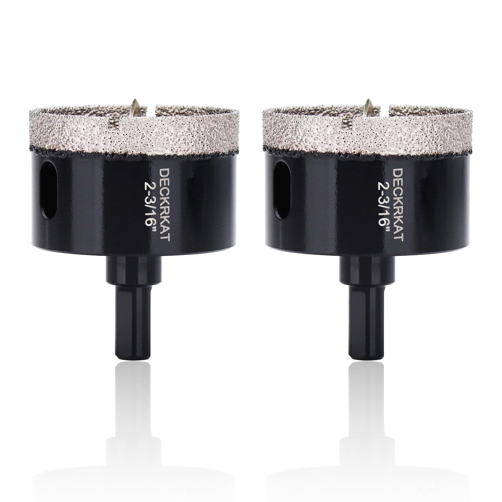 2-3/16 Inch Diamond Hole-Saw Bits with Pilot Drill Bit-2pc 2-3/16" Diamond Tipped Tile Hole Saws with Guiding Bit Accurate Drilling for Porcelain Tile Ceramic Pottery Granite Stone Glass Bottles 55mm