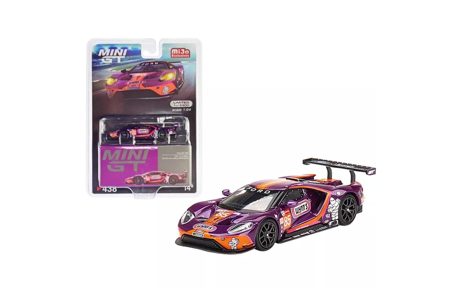 True Scale Miniatures Model Car Compatible with Ford GT #85 2019 24Hr. of Le Mans LM GTE-Am Keating Motorsports1/64 Diecast Model Car MGT00438
