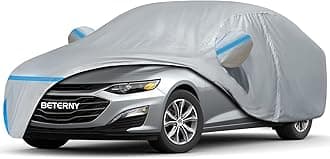Car Cover for 2016-2025 Chevrolet Chevy Malibu, Waterproof Custom-fit All Weather Sun Rain UV Dust Snow Protection Outdoor Malibu Full Car Cover with Door Zipper and Cotton Lining-Grey