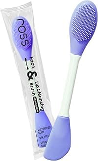 Ross 3-in-1 Silicone Face & Lip Cleansing Brush | Flat, Soft & Exfoliating Sides for Mask Application, Deep Pore Cleansing & Gentle Skin Massage | Hygienic Soft Silicone Scrubber (Purple)