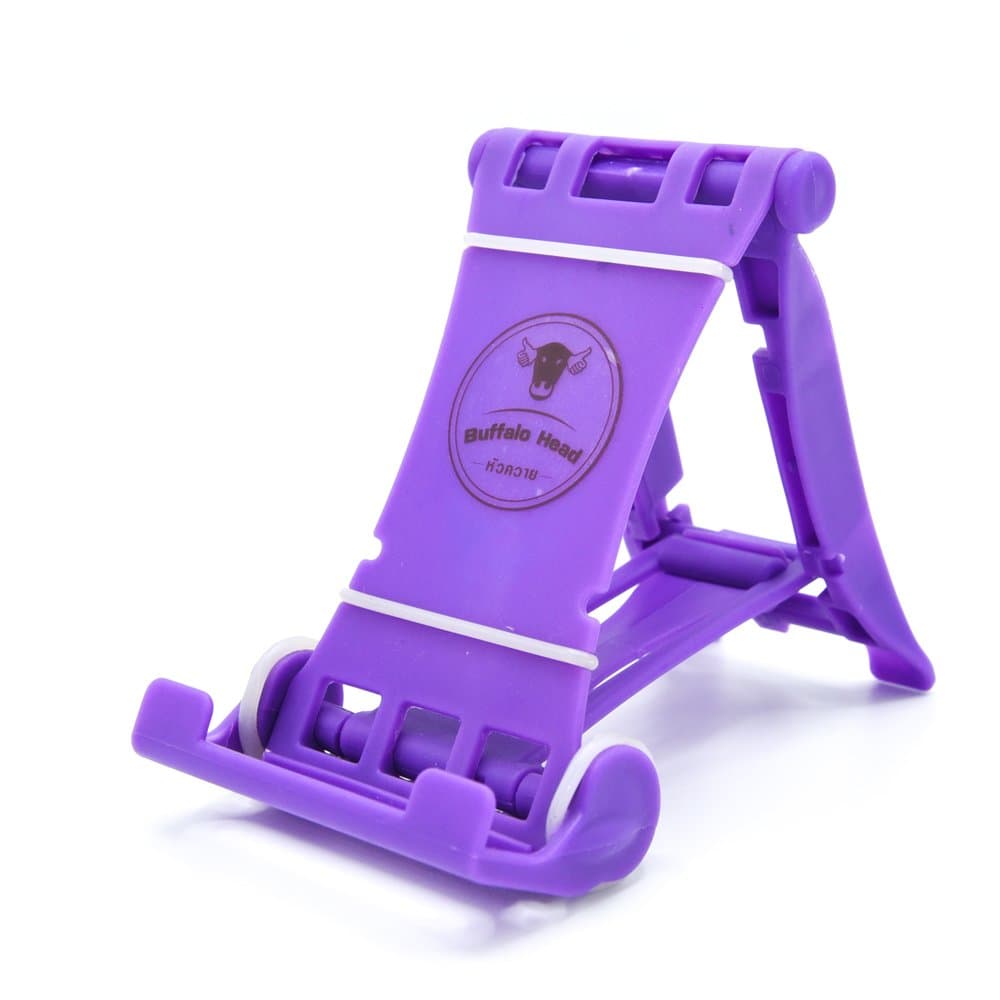Buffalo Head Universal Adjustable Foldable Cell Phone Stand Holder for Desk, Foldable Adjustable Smartphone stand portable For iPhone, iPad, Samsung, Sony, etc (Purple)