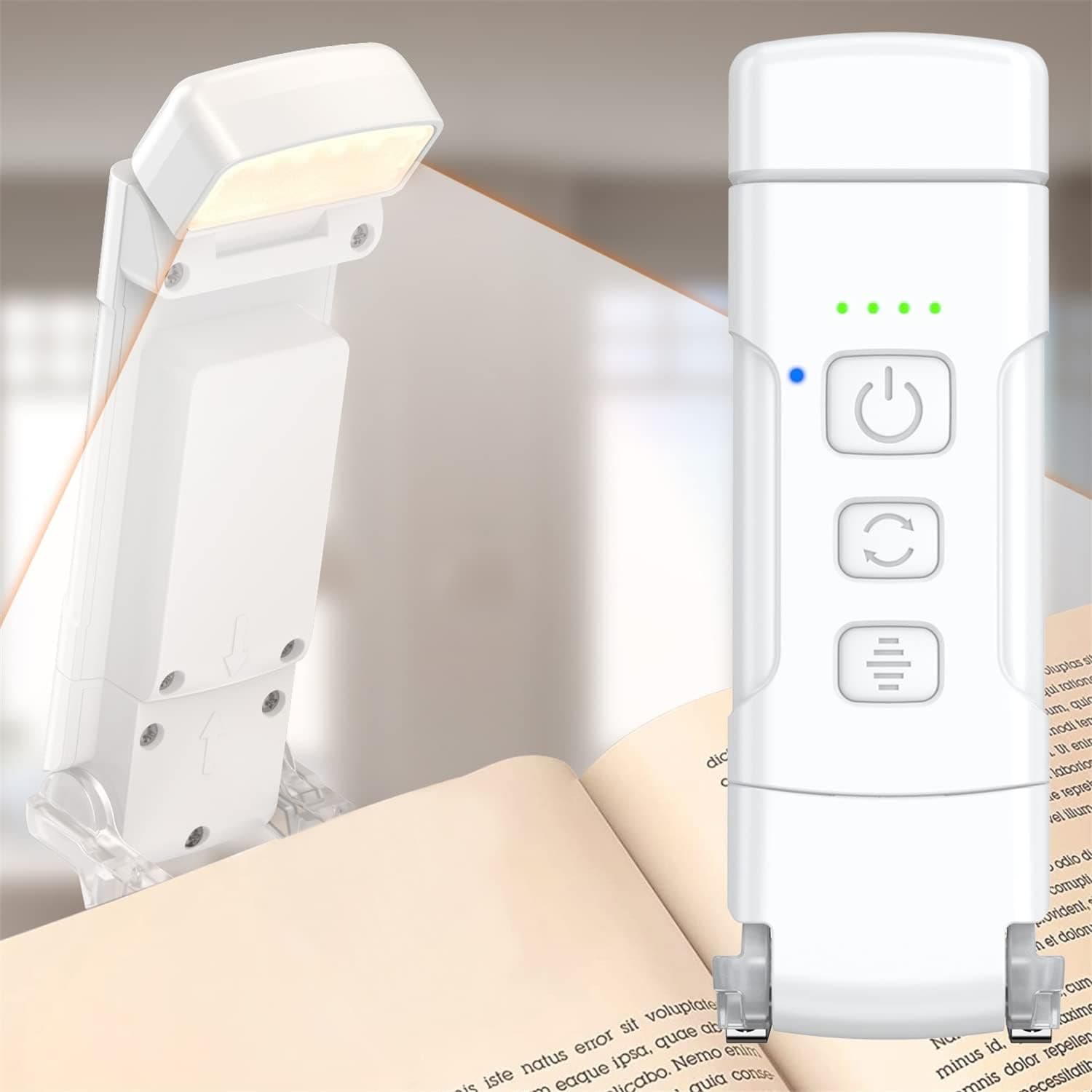 calldrishe Reading Light Book Lights for Reading in Bed Rechargeable Reading Lamp with 2 Timing Modes USB Rechargeable Book Light Night Reading Travel Clip-on LED Reading Light