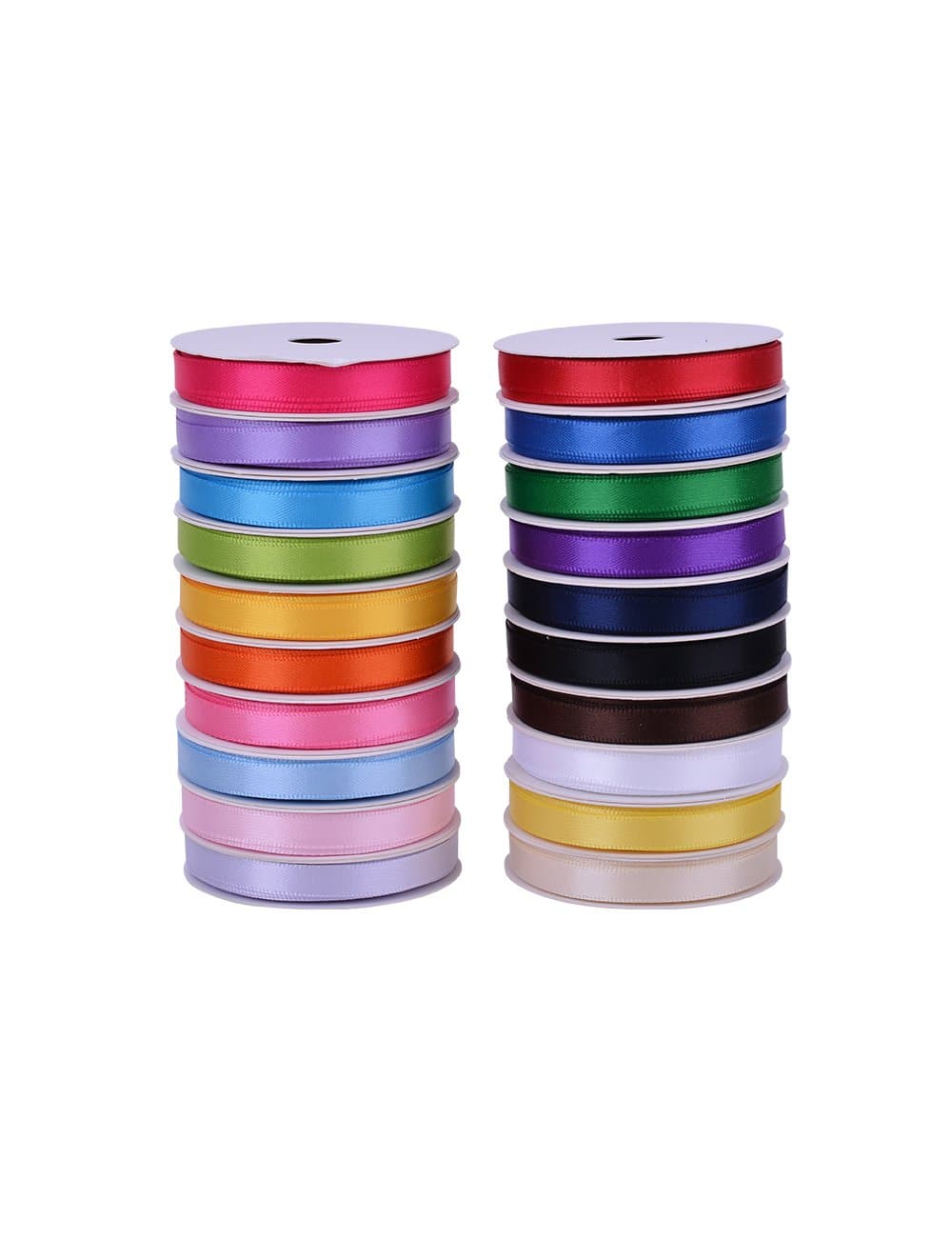 Ribest 1/4 Inch Solid Double Face Satin Ribbon Set for Gift Wrapping Crafts and Hair Bows-100 Yards (5 Yards*20 Colors)