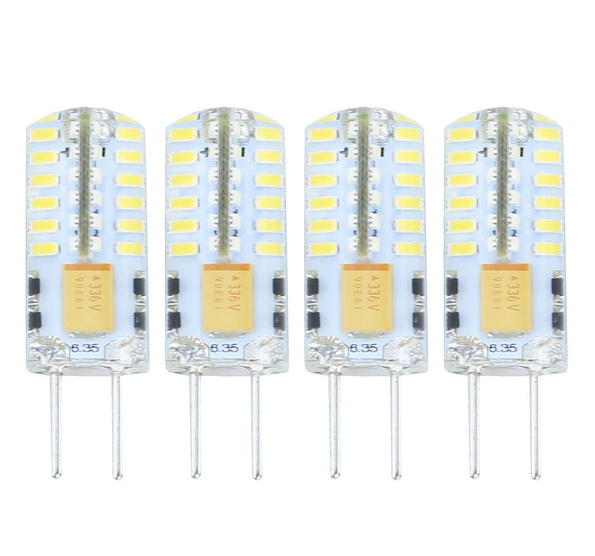 Lamsky 4-Pack 12V G6.35 LED Light Bulb Bi-Pin 3W Cool White GY6.35 LED 25W Halogen Replacement Bulb for Desk Lamp, Accent, Display, Landscape Lighting