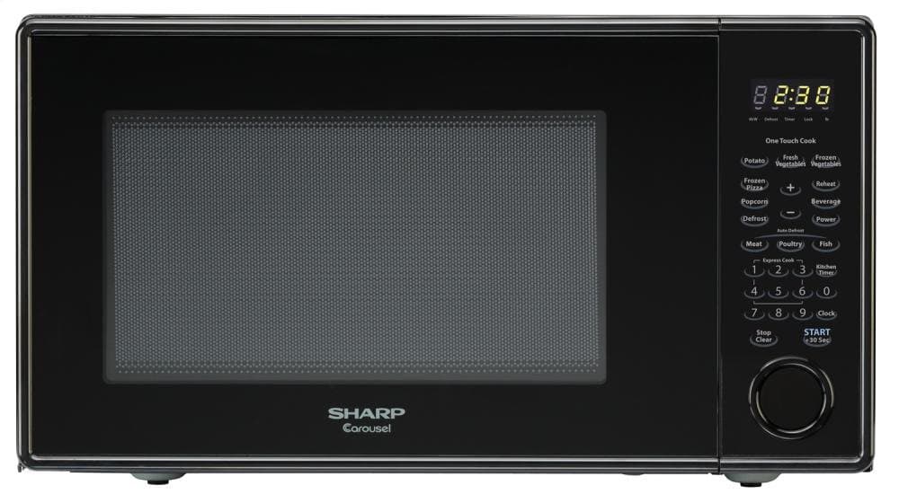 Sharp R-309YK R309 Series 1.1 Cubic Feet 1000-watt Microwave Oven, Mid-Size, Black