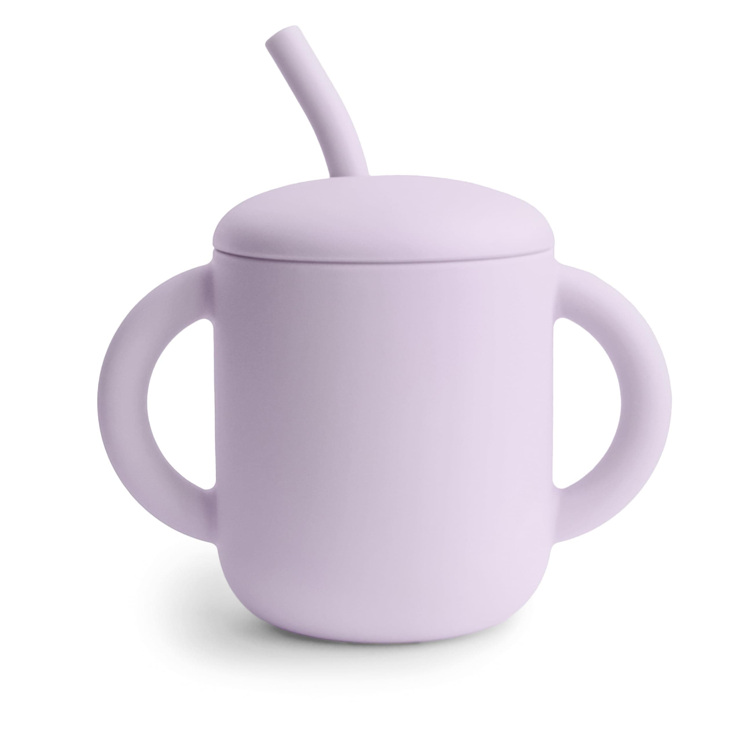 Silicone Training Cup + Straw Soft Lilac