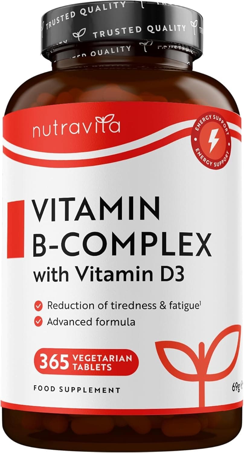 Vitamin B Complex 1 Year Supply Enriched With Vitamin D Vegetarian Tablets 8 Bio Available Forms Of High Strength B Vitamins Including Biotin Vit B1 B2 B3 B5 B6 B12 Made In The Uk