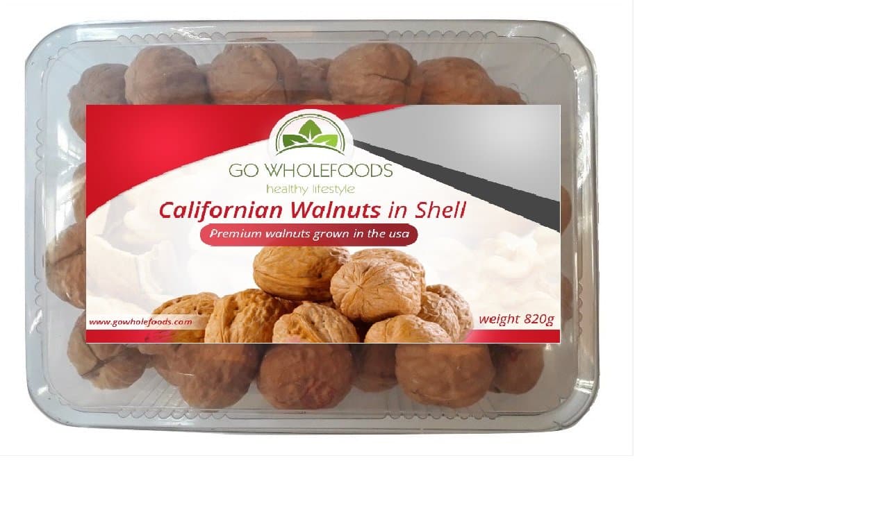 Go Whole Foods - Whole Walnuts in Shell | Rich source of protein ,vitamins, calcium and iron - (820g)