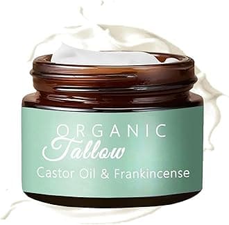 Grass-Fed Beef Tallow with Frankincense Oil & Castor Oil, Organic Beef Tallow Moisturizer for Skin, Tallow and Manuka Honey Balm, Beef Tallow Frankincense Balm for Face, Body (1Pcs)