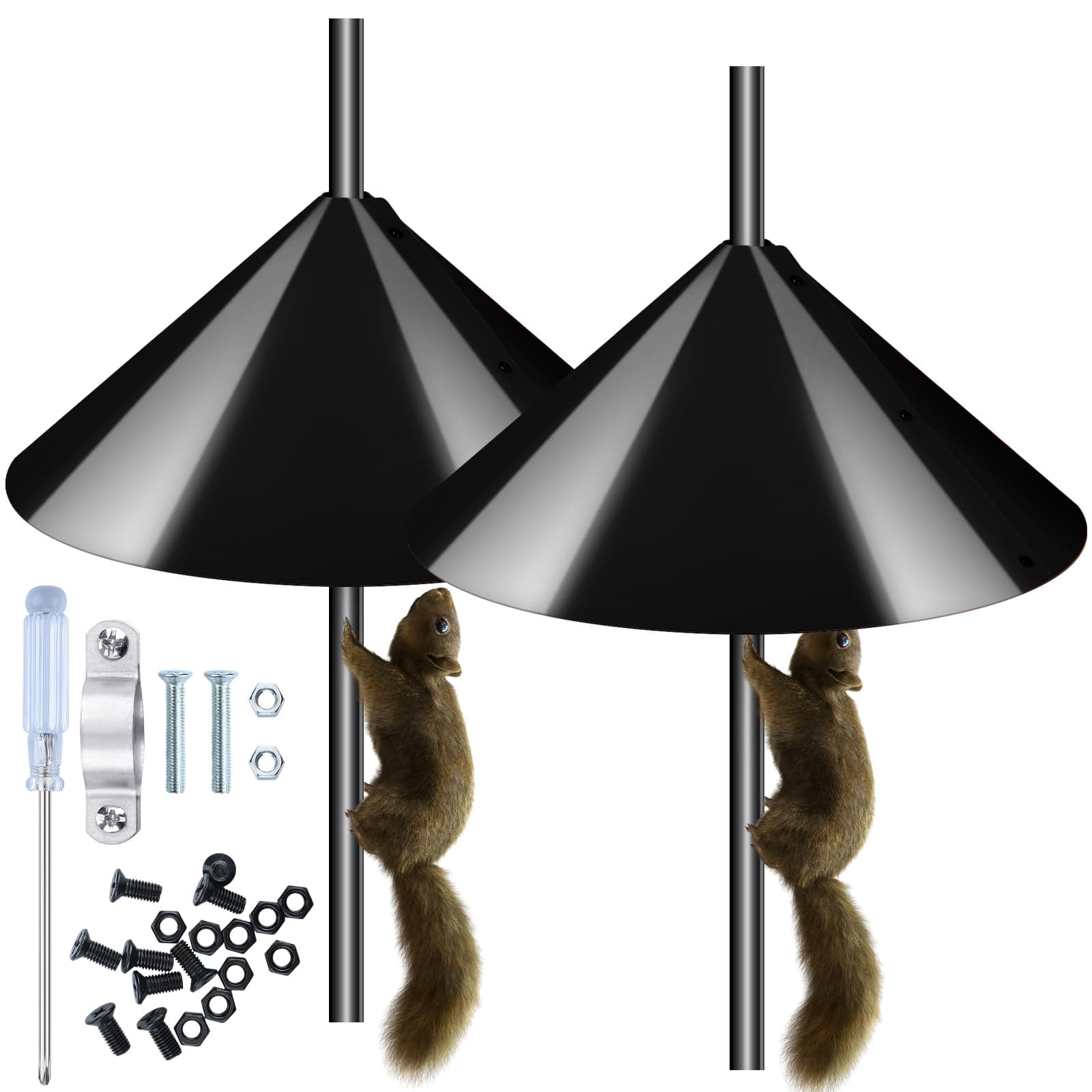 2 Packs 24 Inch Large Squirrel Baffle for Bird Feeder Pole Outside Pole Mounted Squirrel Baffle for Shepherd's Hook for Bird House, Preventing Raccoon Squirrels from Stealing