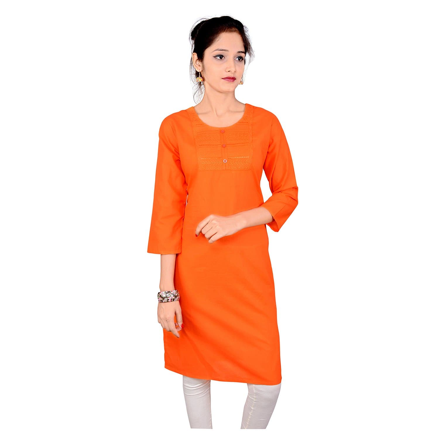 Indian Women's Plain Cotton Kurti Top
