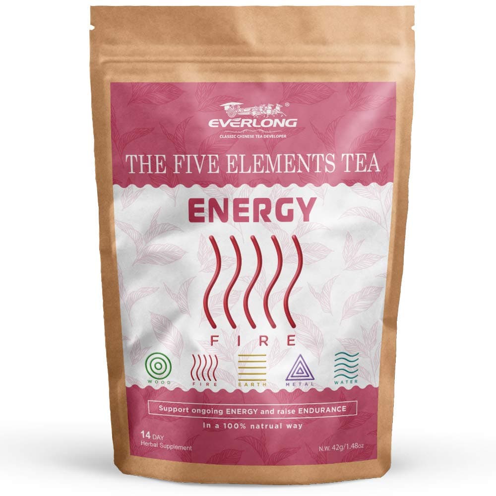 Energy Infusion Base on Fire Element-Increase Physical Endurance and Performance, Improve Mental Clarity and Alertness, a Longer Lasting Energy Source with Citrus Flavor - Everlong The 5 Elements Tea