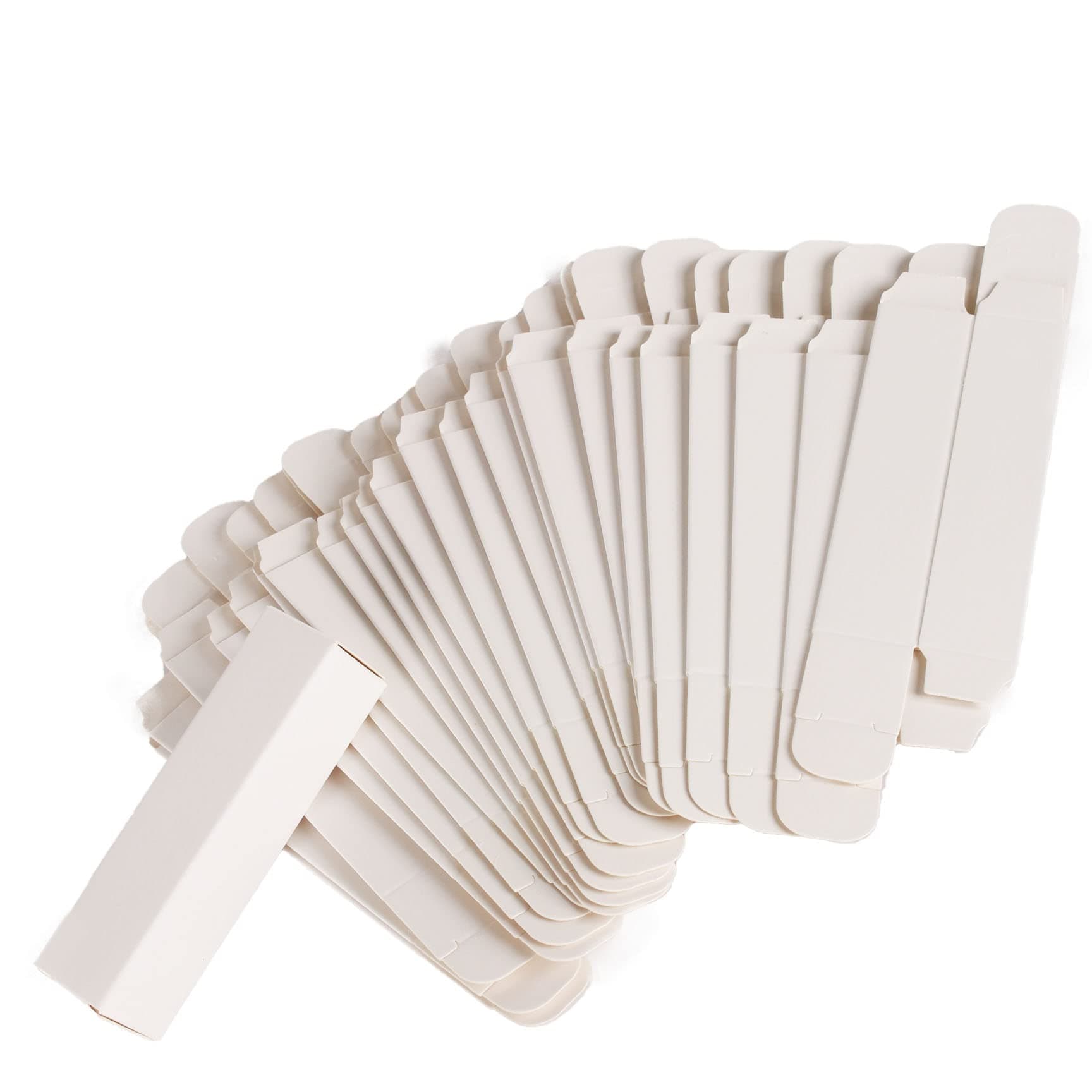 COSIDEA 50 PCS Empty Matte White Lip Gloss Boxes W22 xW22 xH92mm /0.87 * 0.87 * 3.62 inch, Cosmetic Perfume/Mascara Box Packaging for Small Business Wholesale, small Kraft Paper Box