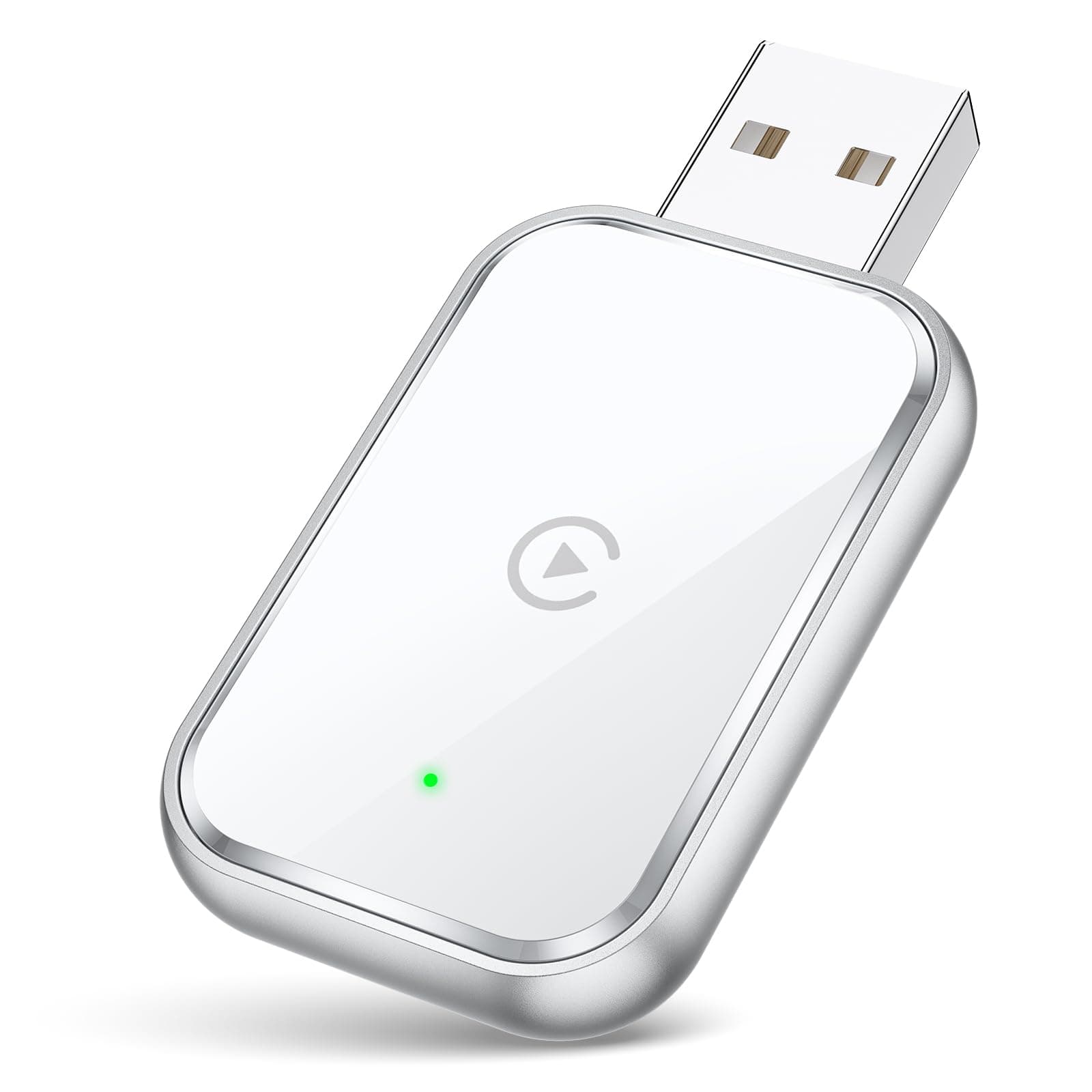 Wireless Carplay Adapter for iPhone, Convent Wired to Wireless Apple Car Play Adapter, Mini Size with Extension Cable USB & USB C/Type-C, Stable Control & No Delay, White