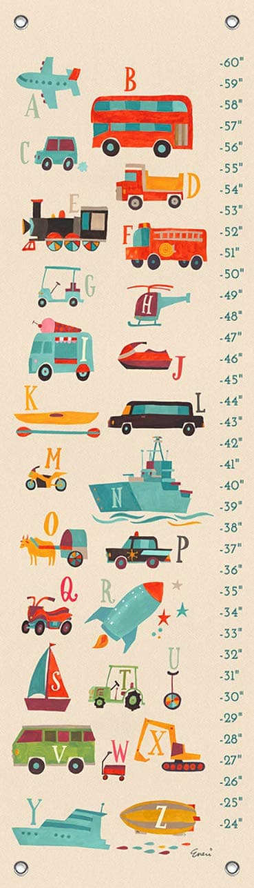 Oopsy Daisy Transportation A to Z Growth Chart, Multi