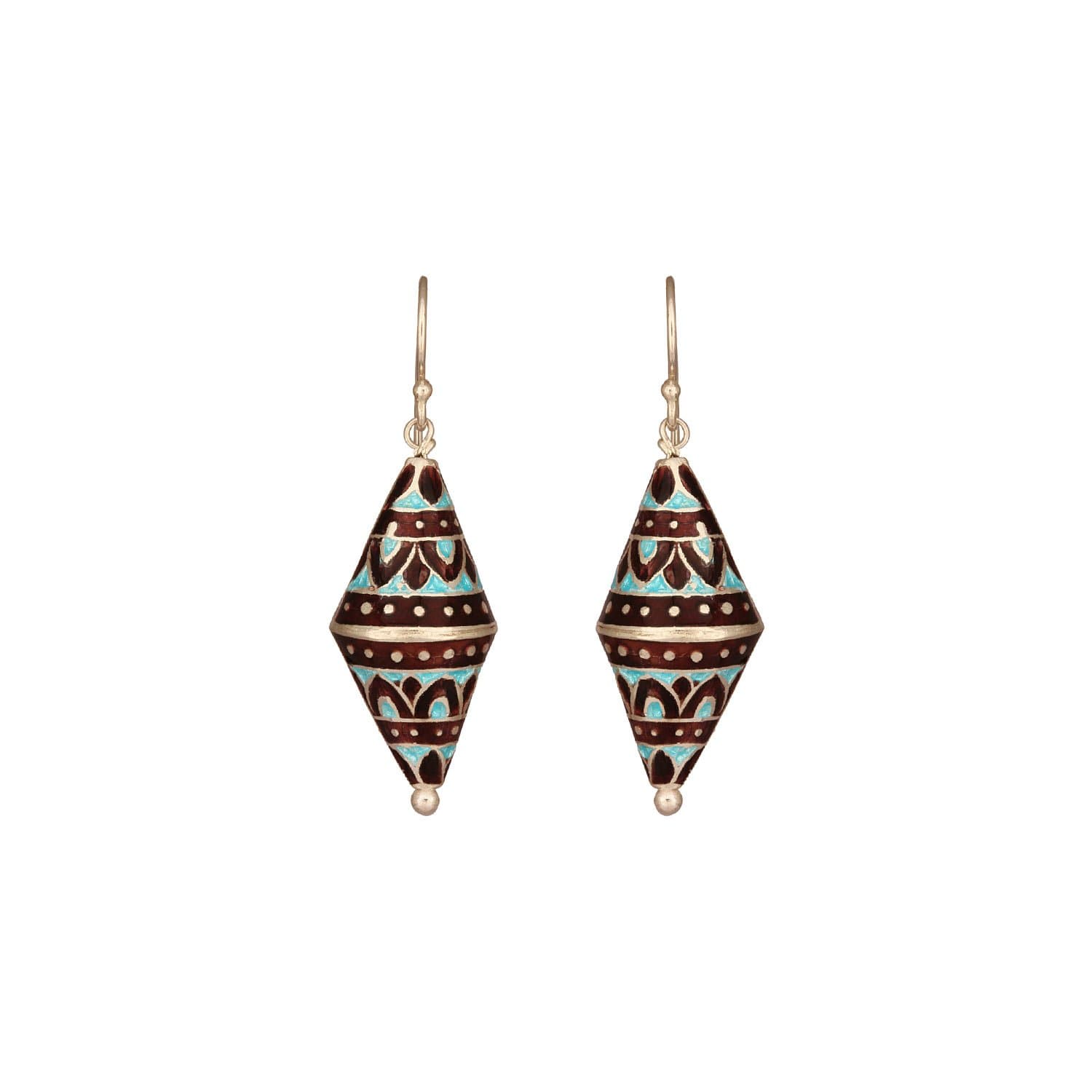 Dholak - Handcrafted Colorful Silver Earring