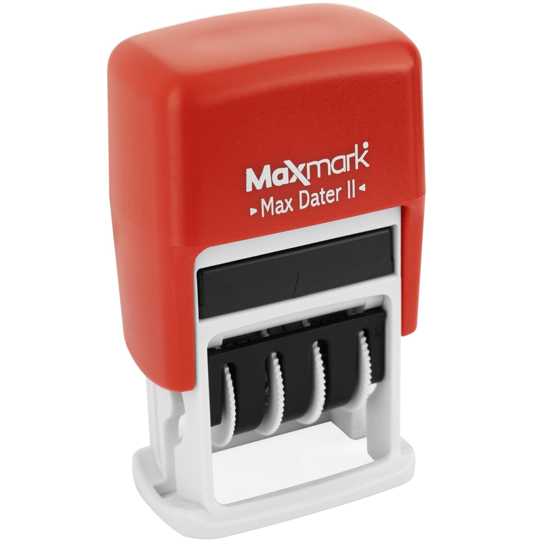 MaxMark Self-Inking Rubber Date Office Stamp with MAILED Phrase & Date - RED Ink (Max Dater II), 12-Year Band